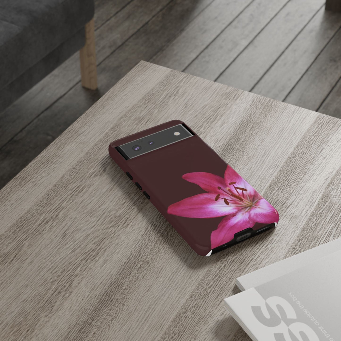 Burgundy Lily Floral – Phone Case Tough Case