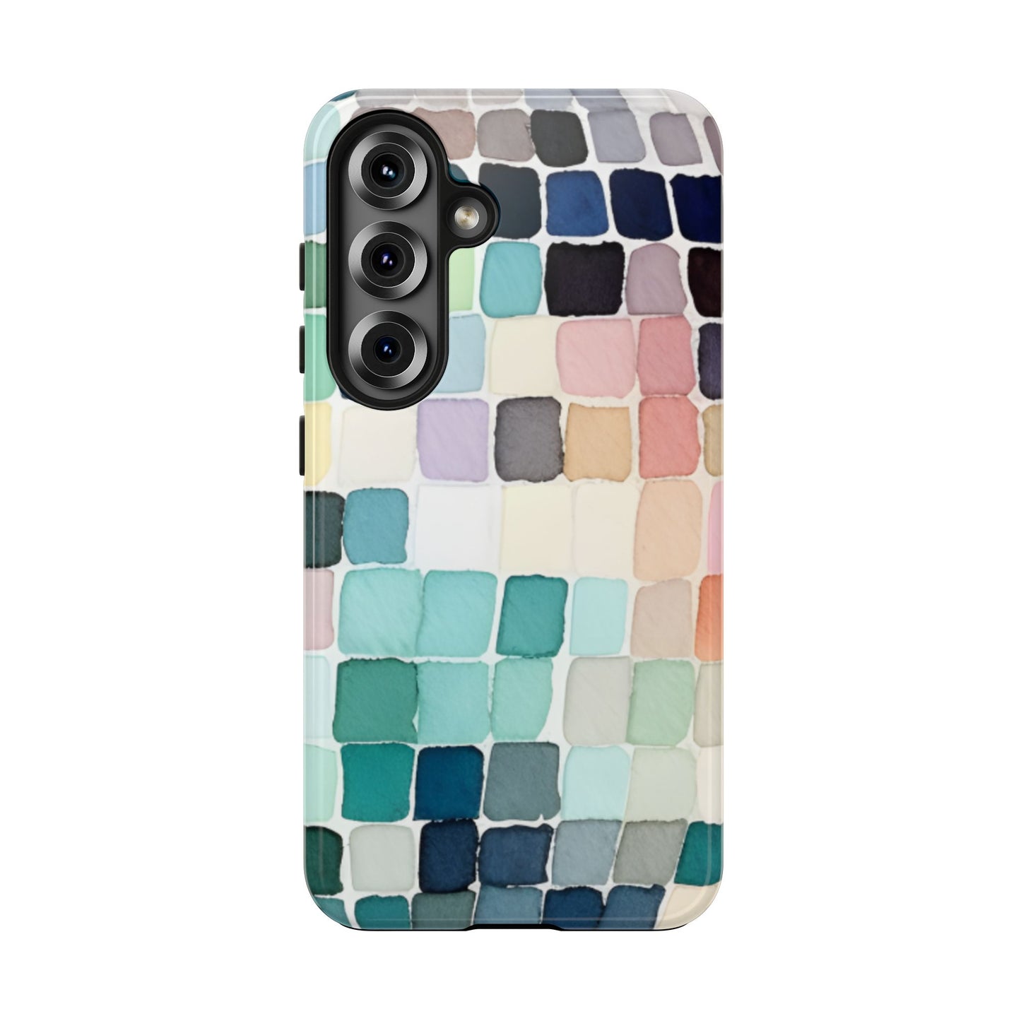 Watercolor —  Abstract Mosaic Tough Phone Case Pastel Tile Protective Cover