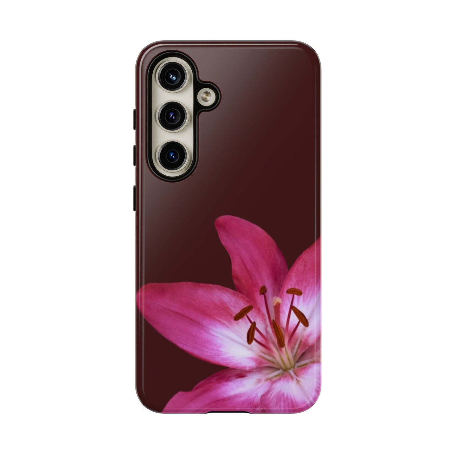 Burgundy Lily Floral – Phone Case Tough Case