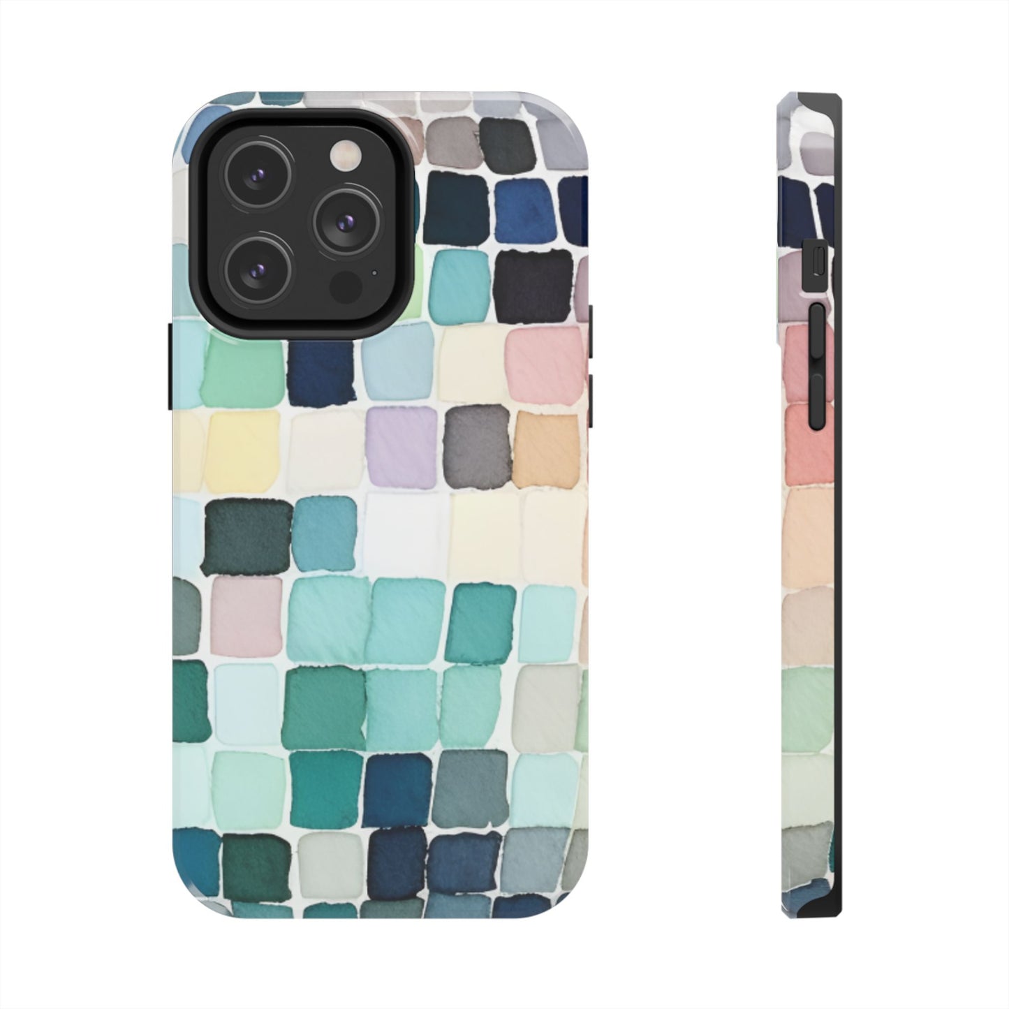 Watercolor —  Abstract Mosaic Tough Phone Case Pastel Tile Protective Cover