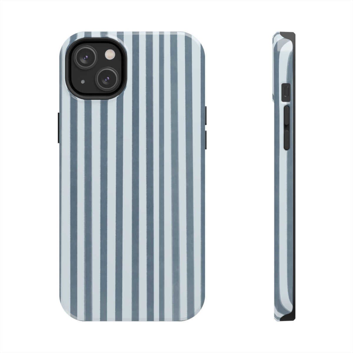 Rainy Day – Striped Tough Phone Case Blue Vertical Stripes,