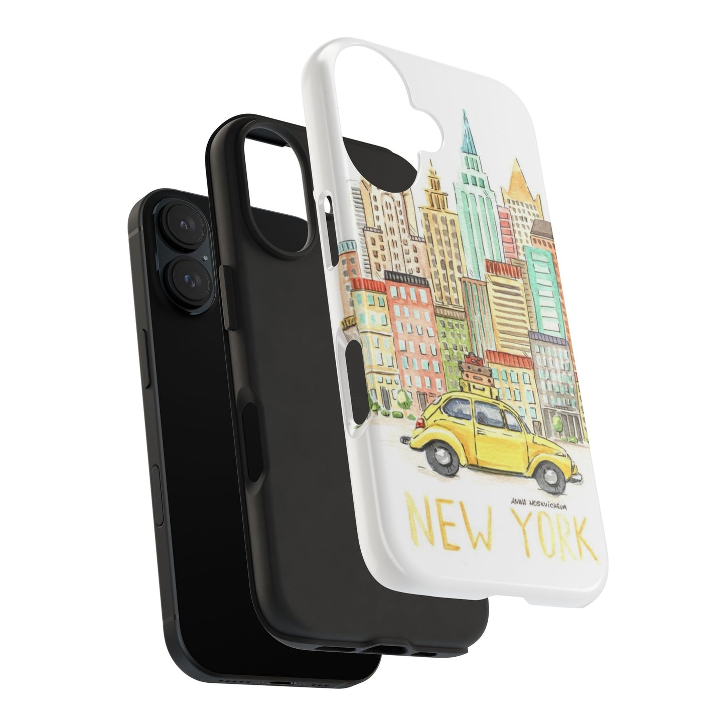 New York – New York Watercolor Skyline Tough Phone Case