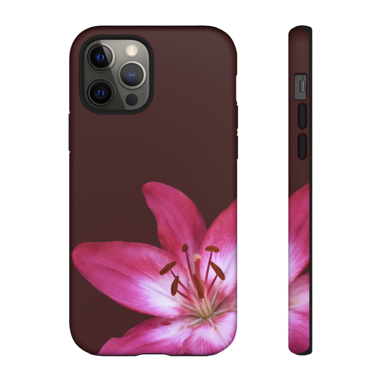 Burgundy Lily Floral – Phone Case Tough Case