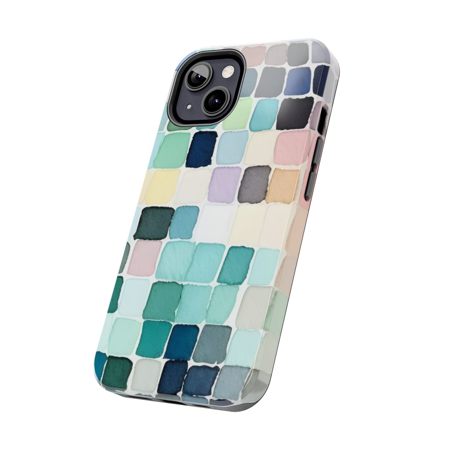 Watercolor —  Abstract Mosaic Tough Phone Case Pastel Tile Protective Cover