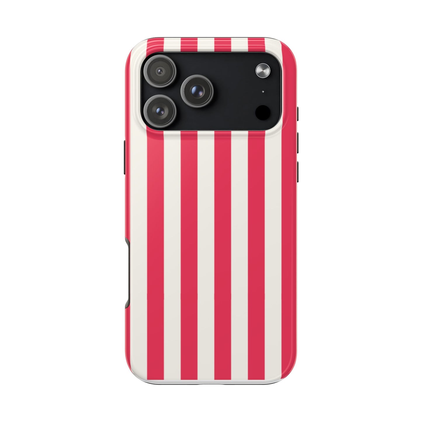 Red Strips — Red & White Vertical Stripe Tough Phone Case