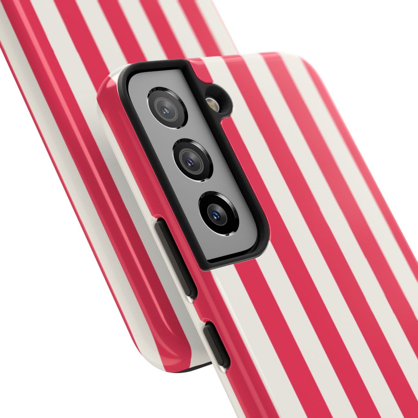 Red Strips — Red & White Vertical Stripe Tough Phone Case