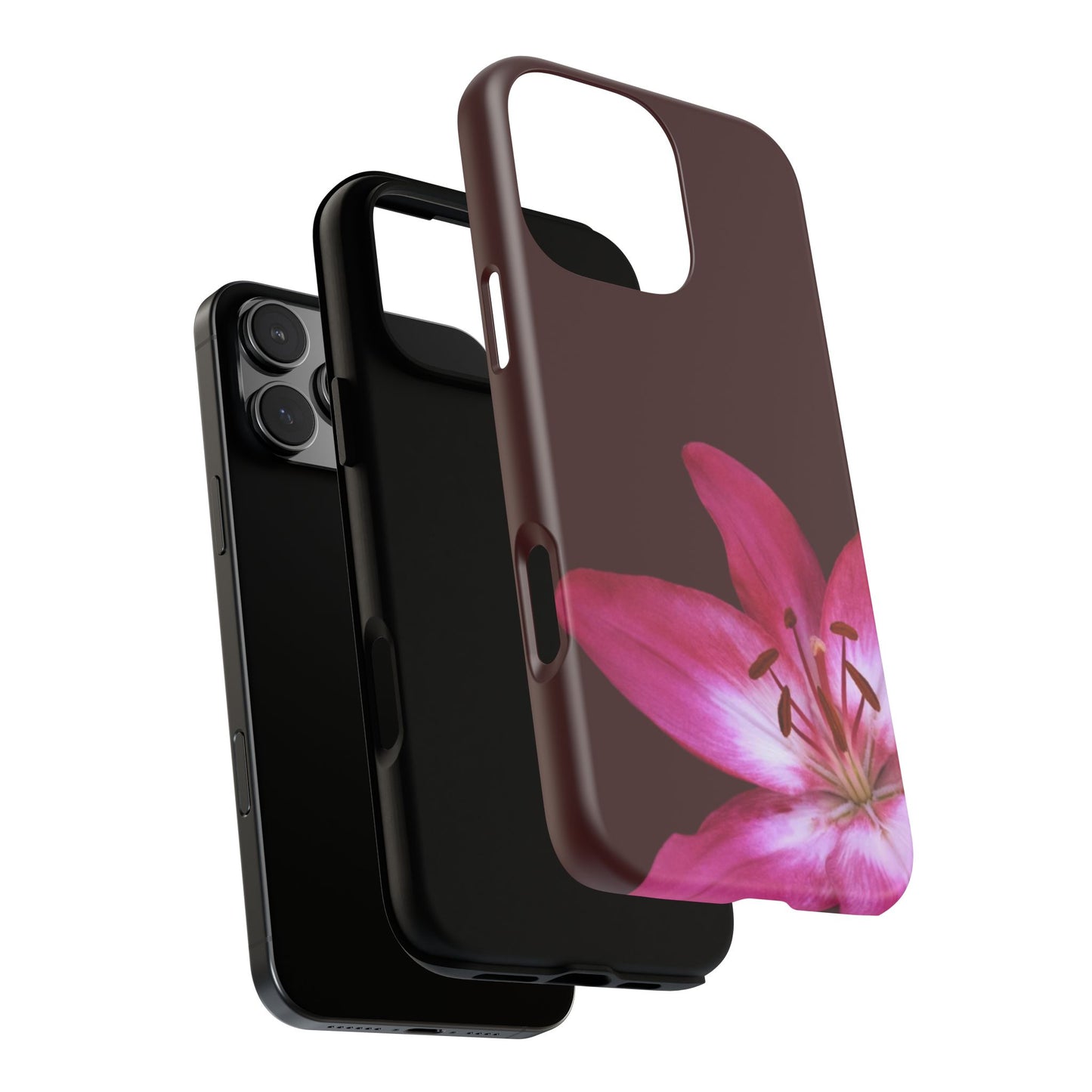 Burgundy Lily Floral – Phone Case Tough Case
