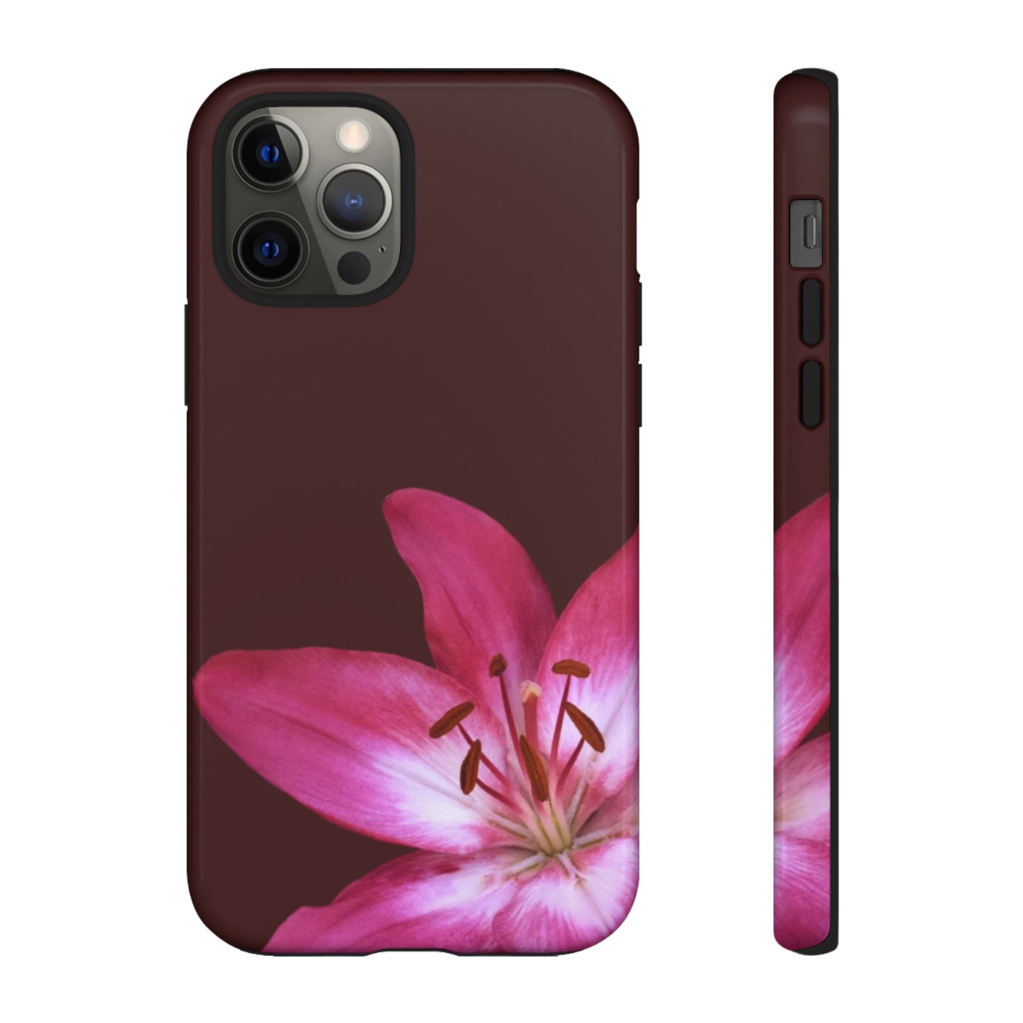 Burgundy Lily Floral – Phone Case Tough Case