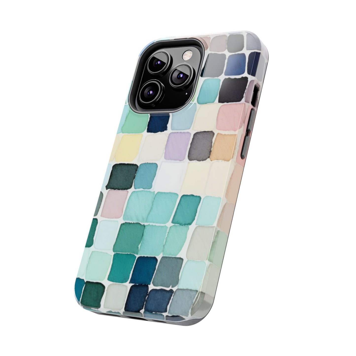 Watercolor —  Abstract Mosaic Tough Phone Case Pastel Tile Protective Cover