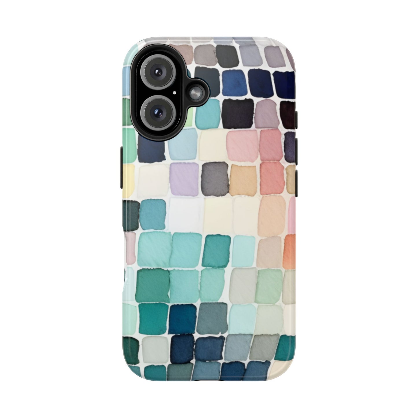 Watercolor —  Abstract Mosaic Tough Phone Case Pastel Tile Protective Cover