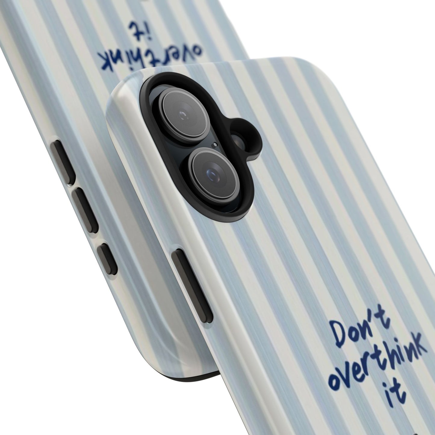 Snoopy "Don't Overthink It" Tough Phone Case — Striped Protective Cover