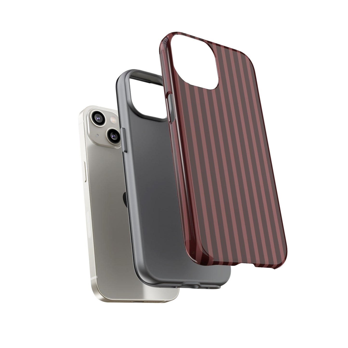 Striped Double Burgundy  — Tough Phone Case