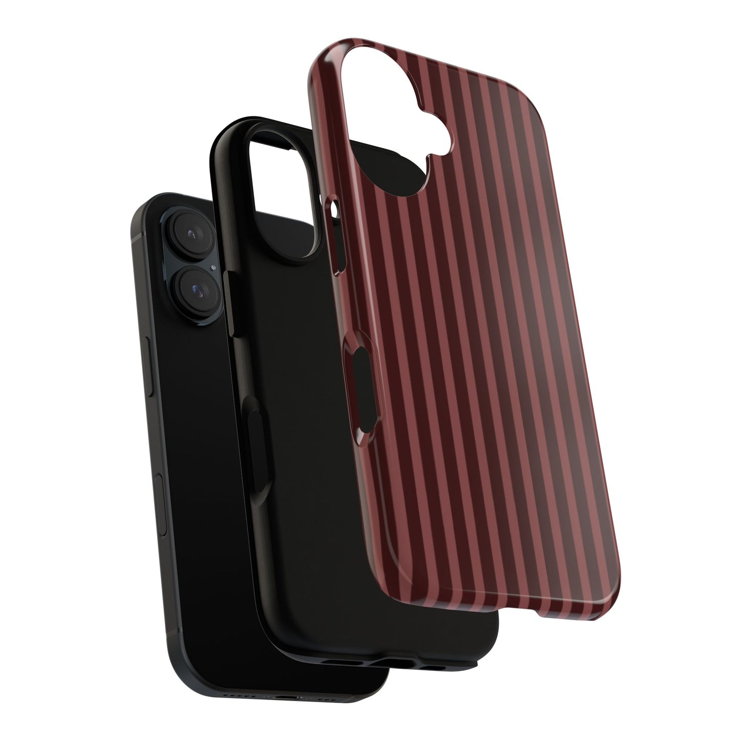 Striped Double Burgundy  — Tough Phone Case