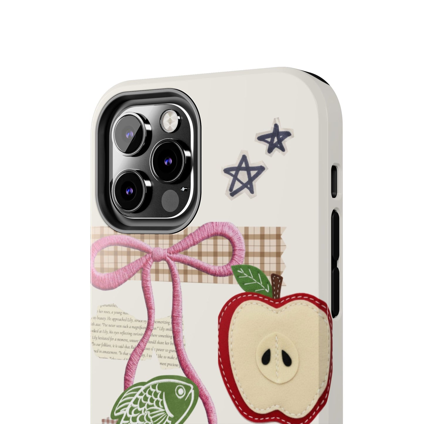 Spring Fling — Collage of Flowers Stars Fruit Fish Newspaper Cream Phone Case