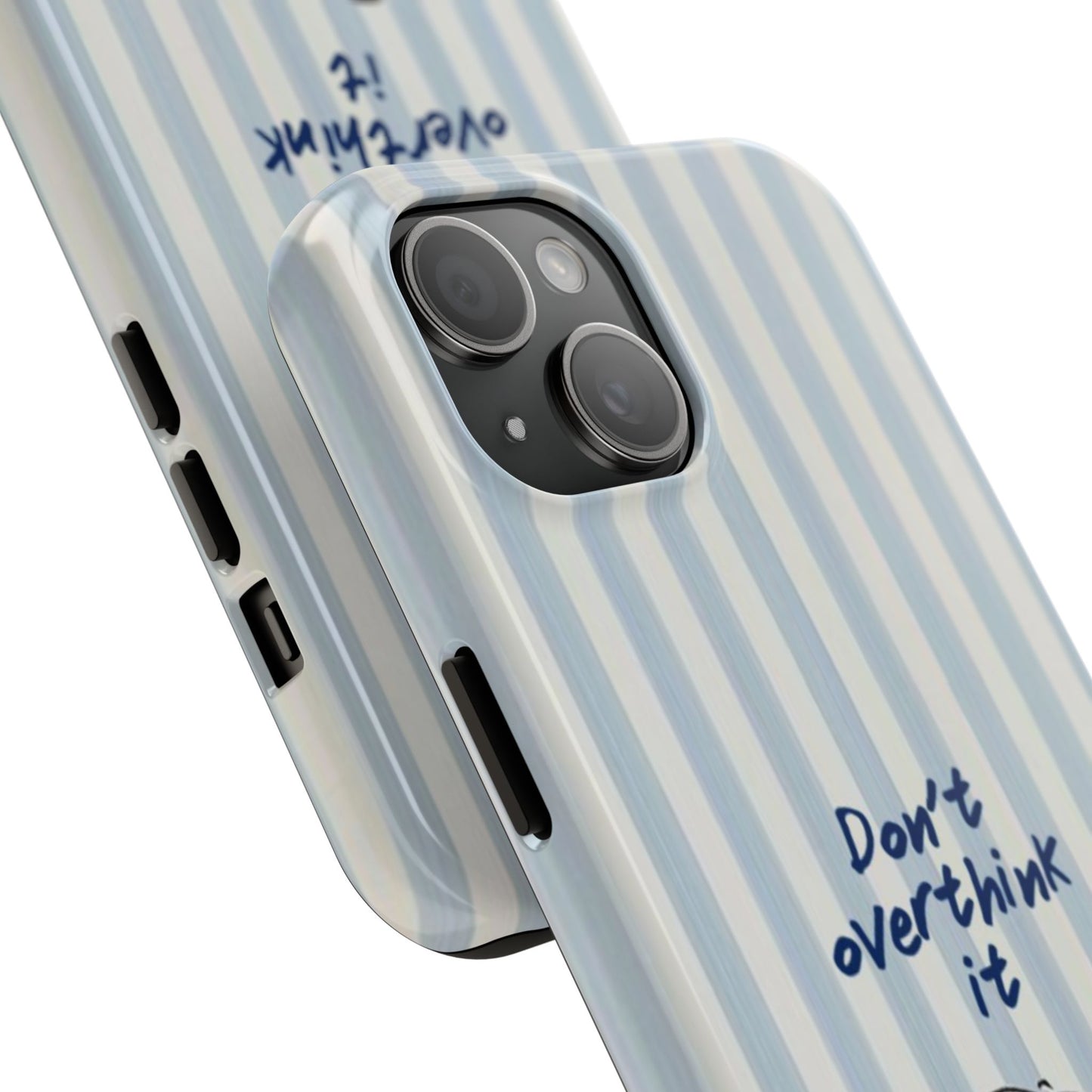 Snoopy "Don't Overthink It" Tough Phone Case — Striped Protective Cover