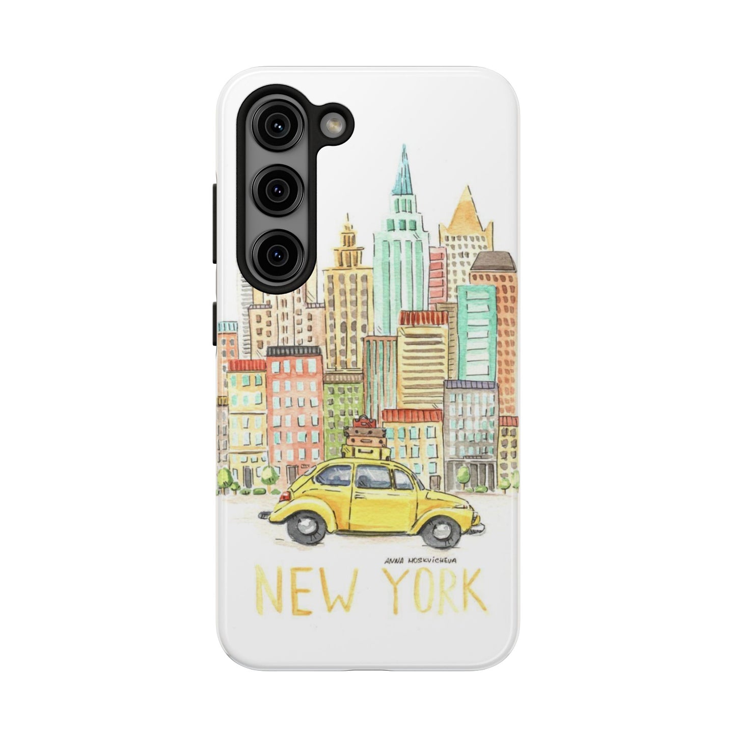 New York – New York Watercolor Skyline Tough Phone Case