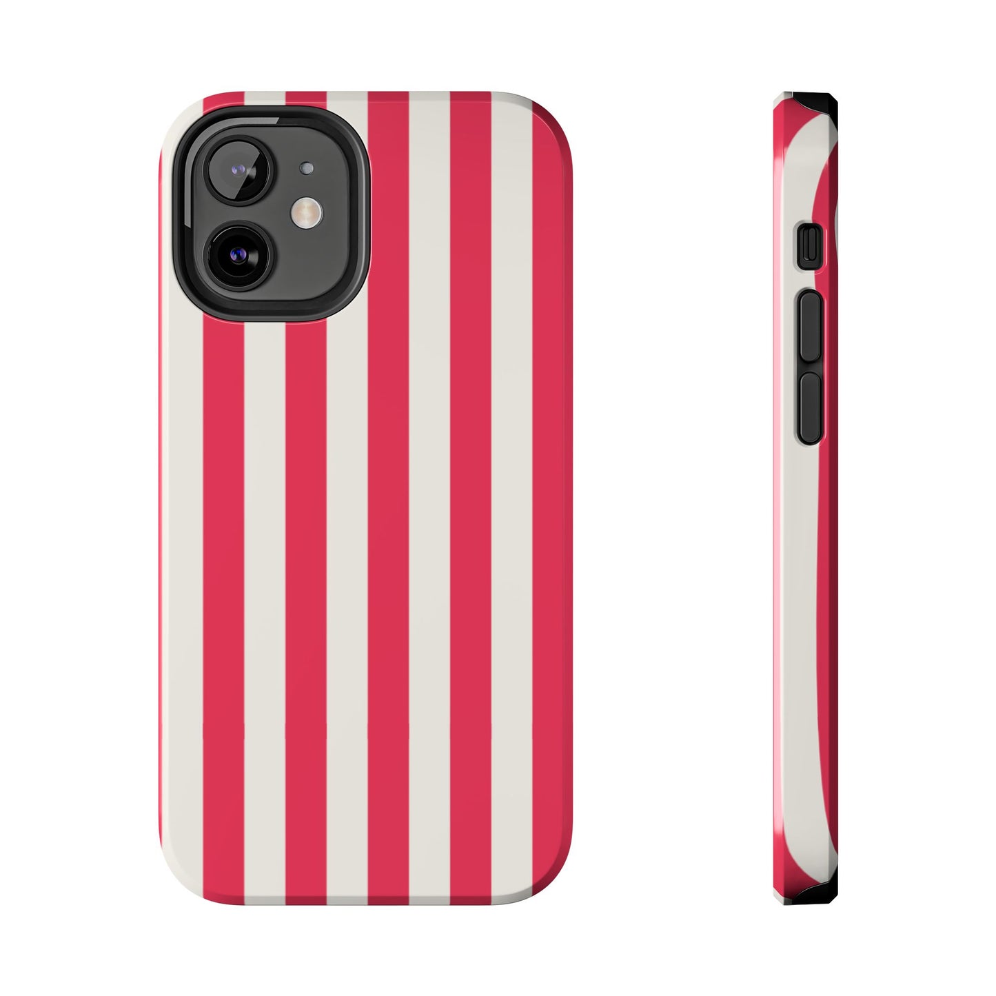 Red Strips — Red & White Vertical Stripe Tough Phone Case