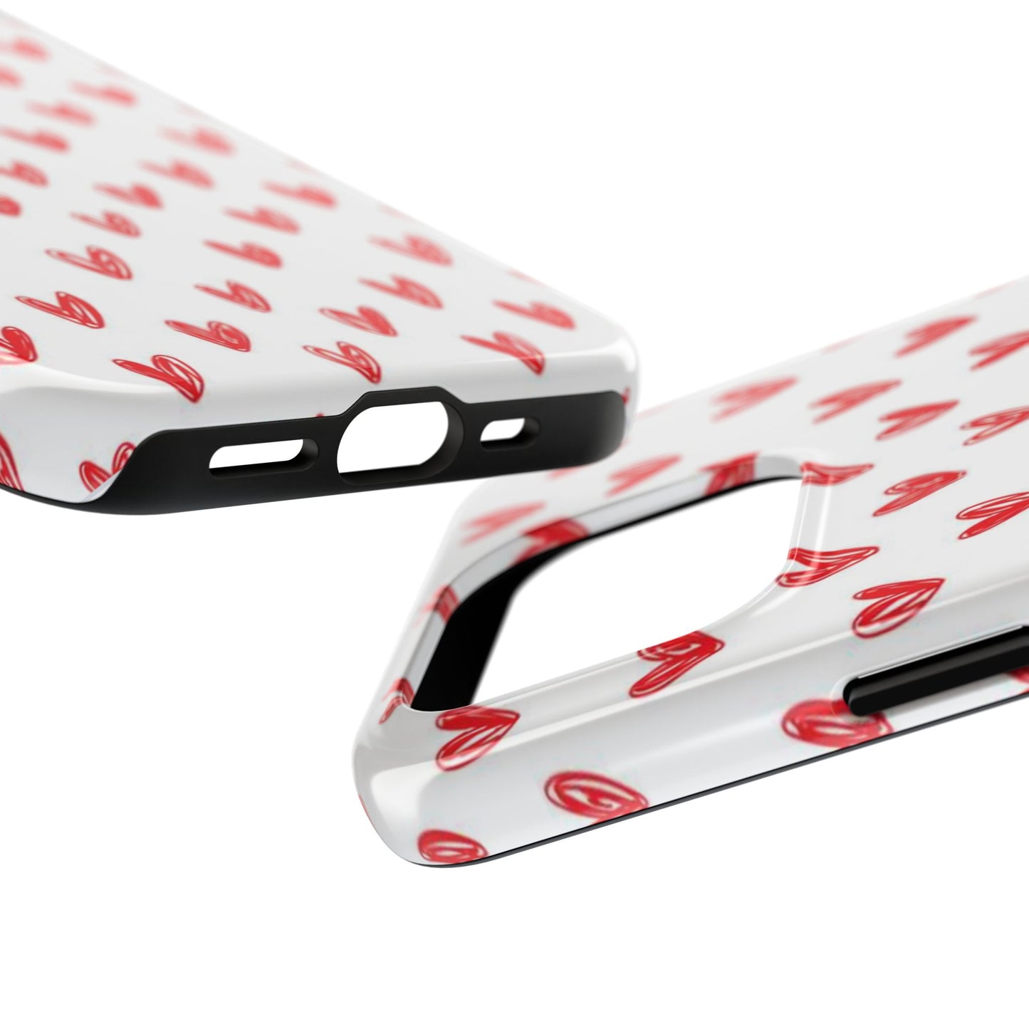 Love Notes | Red Hand-Drawn Hearts Phone Case Tough Phone Case
