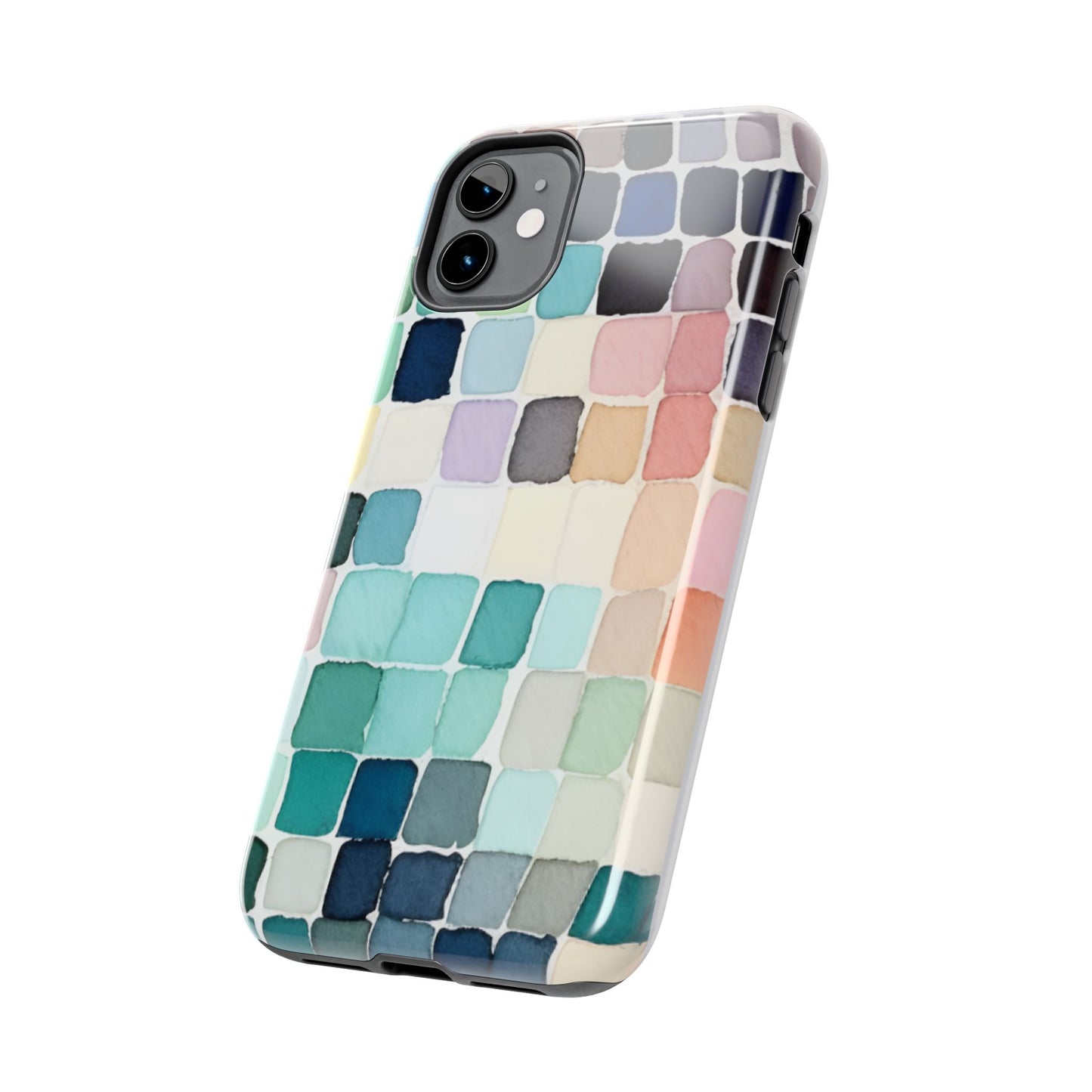 Watercolor —  Abstract Mosaic Tough Phone Case Pastel Tile Protective Cover