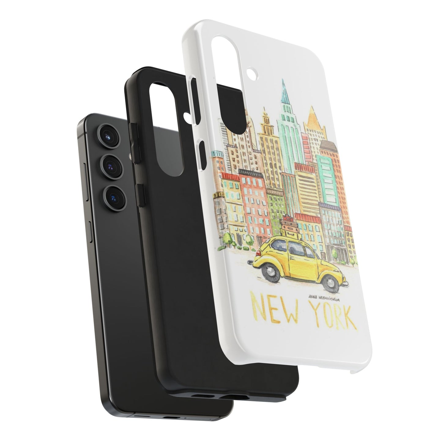 New York – New York Watercolor Skyline Tough Phone Case