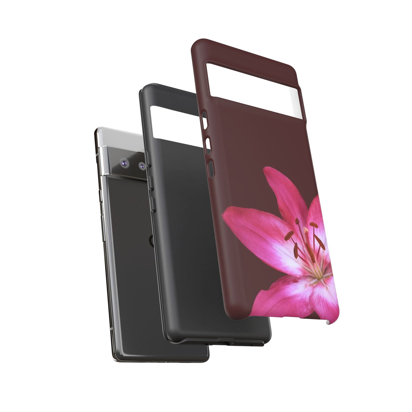 Burgundy Lily Floral – Phone Case Tough Case