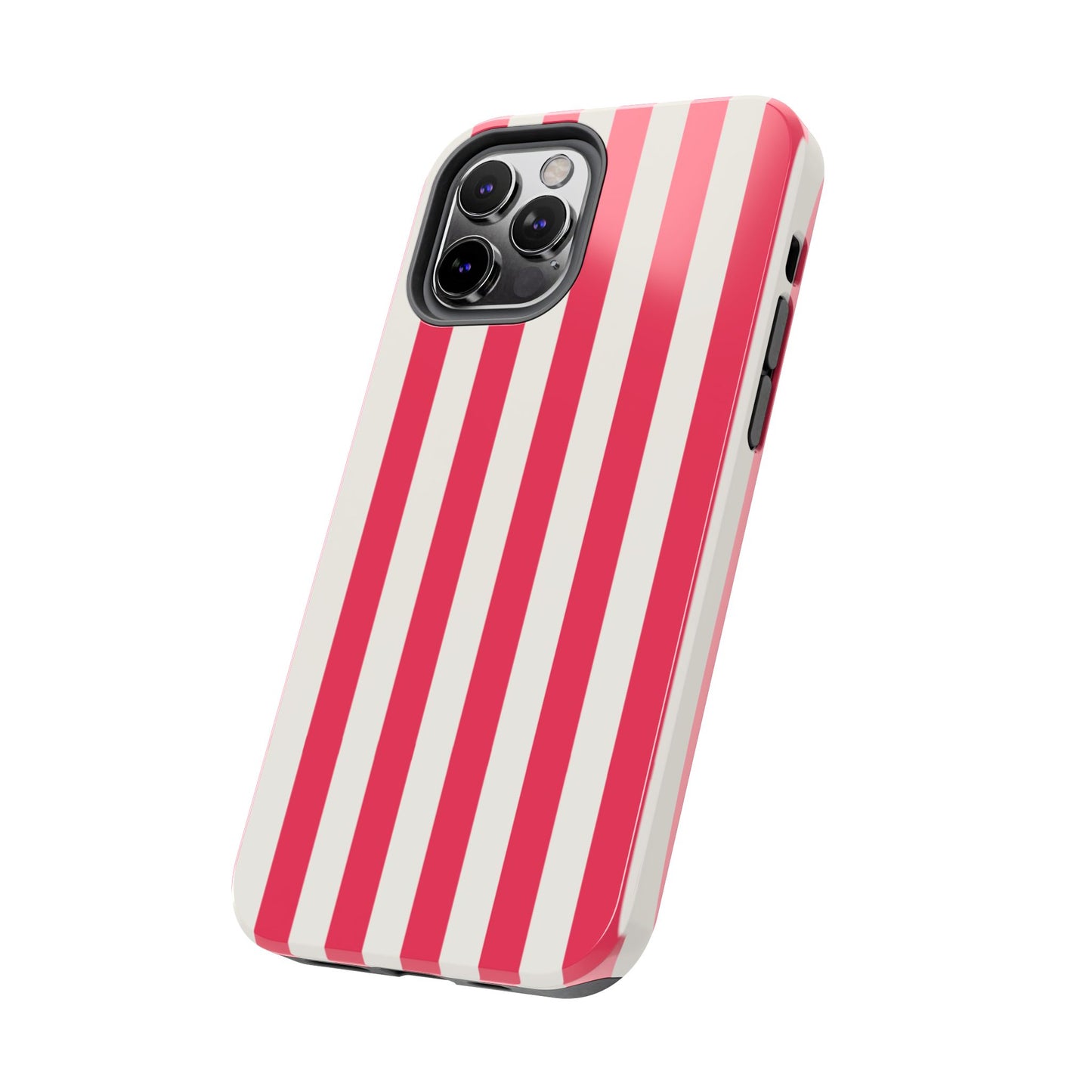 Red Strips — Red & White Vertical Stripe Tough Phone Case