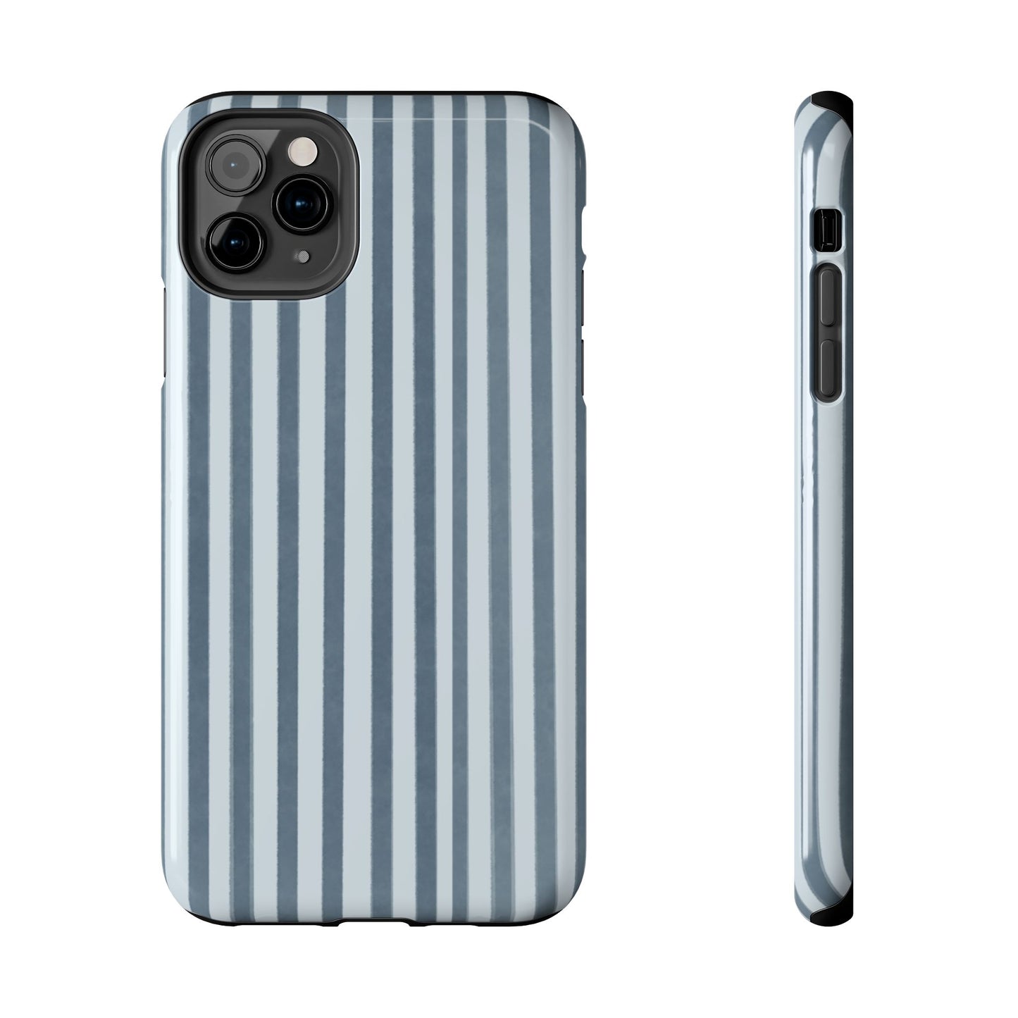 Rainy Day – Striped Tough Phone Case Blue Vertical Stripes,