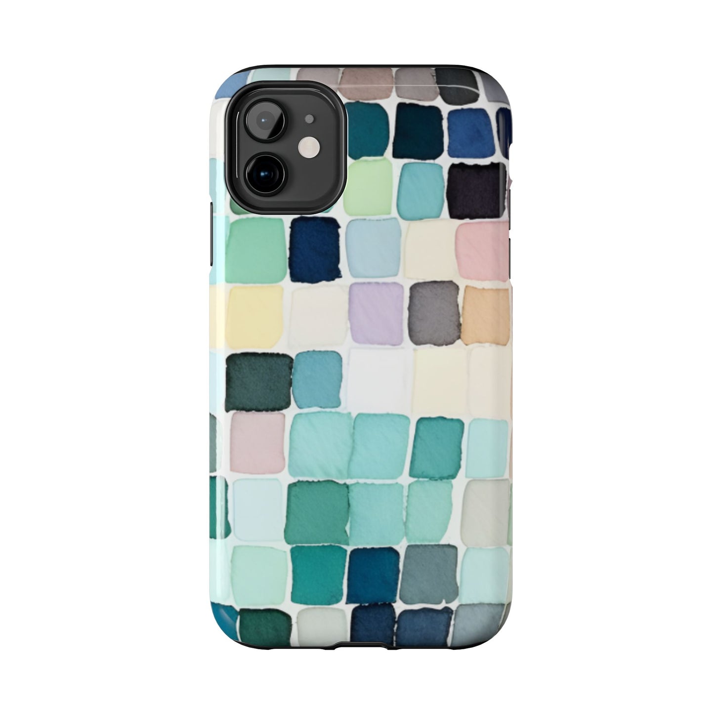 Watercolor —  Abstract Mosaic Tough Phone Case Pastel Tile Protective Cover